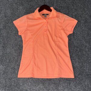 Lynx Polo Womens XS Orange Short Sleeve Fitted Button Neck Golf Tennis